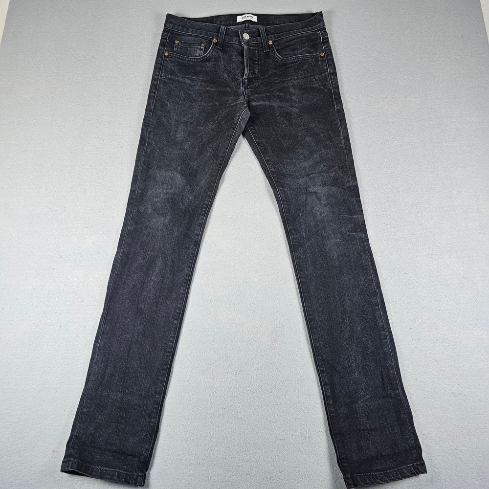 Buck Mason Slim Fit Jeans Mens 30x32 Black Button Fly Low Rise Straight Leg EUC